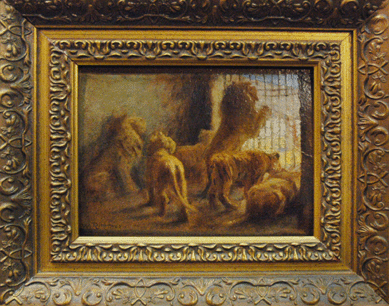 A rare painting by William Rimmer (1816‱879), titled "The Lions Den,†was on view at Tradewinds Fine Art, Narragansett, R.I.