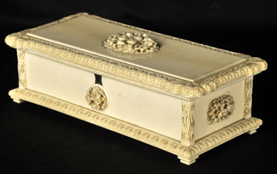 A 15-inch Nineteenth Century Cantonese ivory box brought $8,635.