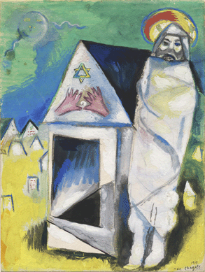 Marc Chagall (French, b Belorussia, 1887‱985) "Resurrection of Lazarus,†1910. Gouache over graphite and pen and brown ink with touches of silver metallic pigment on paper, 11 5/8 by 8¼ inches. Philadelphia Museum of Art, The Louis E. Stern Collection, 1963. ©Artists Rights Society (ARS), New York / ADAGP, Paris.