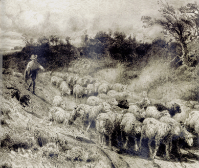 This detail of "A New England Road,†1888, shows a high level of detail and completeness in the etching without being confused or overly careful. 