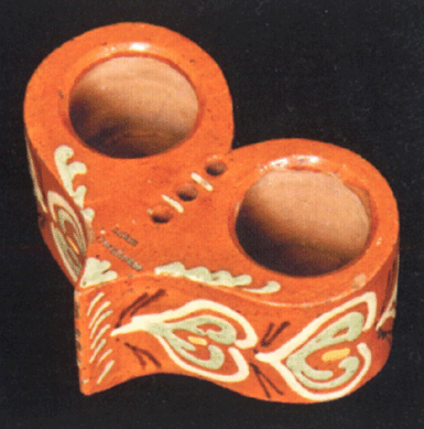 The redware category was led by a rare and important heart-shaped inkstand stamped "Adam Ownhouse†of Pennsylvania origin, circa 1840, that went just over estimate at $28,750.