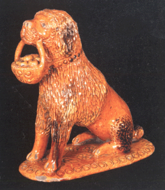 Another redware standout was a large redware figure of a seated dog with basket, attributed to John Bell, Waynesboro, Penn., mid-Nineteenth Century, which nearly doubled its high estimate to fetch $19,550.