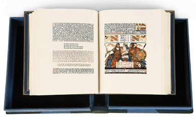 The Haggadah executed by Arthur Szyk, edited by Cecil Roth, one of 125 numbered copies produced for the British Empire, printed entirely on vellum, London, 1939‴0, brought $49,200.