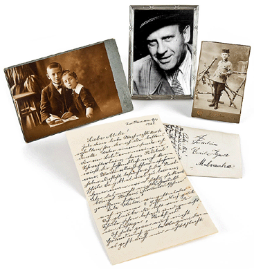 Oskar Schindler, group of childhood photographs and autograph letters written by the famed rescuer of Holocaust-era Jews, January 9, 1920, finished at $9,840.