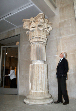 Heckscher's most recent acquisition is this massive marble column, base and Corinthian capital salvaged from La Grange Terrace, a series of 1830s row houses in lower Manhattan. For much of the past century, they lay abandoned on the grounds of what is now the Delbarton School in New Jersey.
