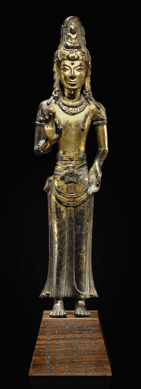 Rare and finely cast gilt-bronze figure of Acuoye Guanyin, Dali Kingdom, Yunnan Province, Twelfth Century, sold for $4,002,500 (world auction record for a gilt-bronze figure from the Dali Kingdom).
