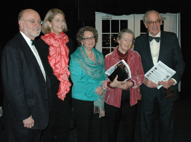 From right, Morrison H. Heckscher and wife Finella, Amelia Peck, Alice Cooney Frelinghuysen, guest speaker, and Christopher Monkhouse, keynote speaker.