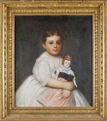 Christin Johnston bought this portrait of Bessie Michael of Frederick County, Md., for $3,680. Three related lots †the locket that Bessie is wearing, $374; the portrait of her mother, Mary Catherine Michael, $7,475; and her father, John Lambert Michael, $6,038 †also went to the determined bidder from Asheboro, N.C.
