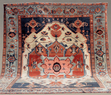This room-size Nineteenth Century Serapi that came from an old Rochester, N.Y., collection went out at $56,350.
