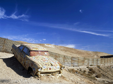 Betsabeé Romero, "Border Line,†1997, photograph, 50 by 86 inches. Courtesy of the artist.