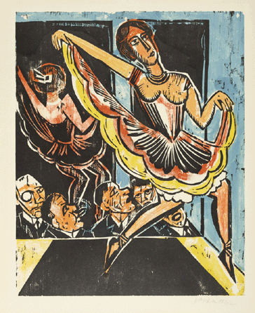 Max Pechstein, "Dancer in the Mirror (Tänzerin im Spiegel),†1923, woodcut; composition: 19 7/16 by 15¾ inches; sheet: 31 11/16 by 22 13/16 inches. Publisher: Euphorion Verlag, Berlin; printer unknown, edition: 51. The Museum of Modern Art, New York, Mrs Bertram Smith Fund, 1957 ©2011 Max Pechstein / Artists Rights Society (ARS), New York / VG Bild-Kunst, Bonn.