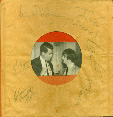 A rare 45 rpm record signed by all four Beatles and WQAM DJ Charlie Murdock made $6,215.