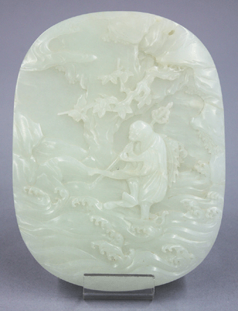 Selling for more than 60 times its high estimate, this celadon oval plaque sold to a Taiwanese collector for an "astonishing†$94,800.