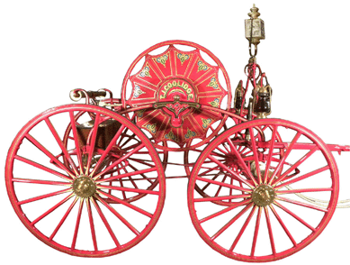 Professionally restored 1870 T.J. Coolidge horse-drawn firefighting hose cart #1 drew $110,000.