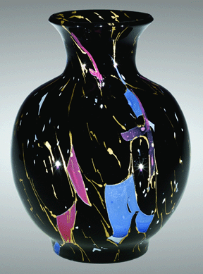 Lava vase, Mount Washington Glass Company, 1878‱880.