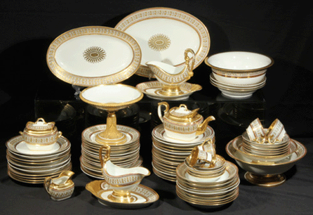 The top lot of the auction was this collection of 82 porcelain items from the Babigon Service, Imperial Porcelain Factory, St Petersburg, from the period of Nicholas I (1825‱855) to Nicholas II (1894‱917). From a private American collection, the lot sold for $38,400.