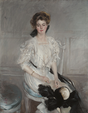 Giovanni Boldini, well-known Italian portraitist of the socially elite, was commissioned by the mother of 15-year-old Ethel Mary Crocker, later Countess de Limur, to paint her likeness while the Crocker family was vacationing in Paris in 1906. It showcases the artist's ability to capture both the look and costume of his sitters with swift, fluid brushstrokes. Private collection. ⁁lex Jamison Photography photo