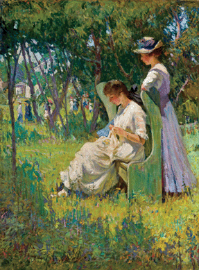 Mary Bradish Titcomb's oil "Two Girls, Old Lyme†established a record price paid at auction for the artist at $120,000.