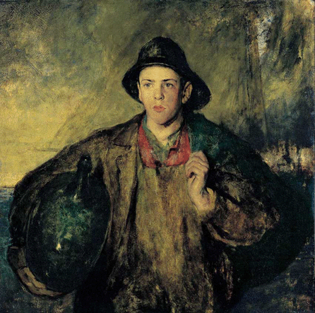 Charles W. Hawthorne (1872‱930), "The Fisher Boy,†1908, oil on canvas on board, 39 1/8 by 39 1/8 inches. New Britain Museum of American Art, John Butler Talcott Fund.