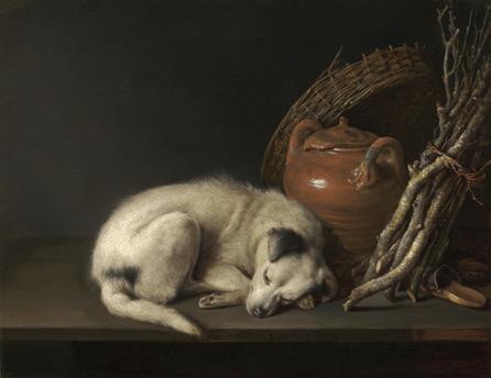 Gerrit Dou (1613‱675), "Sleeping Dog,†1650, oil on panel, 6½ by 8½ inches. The Rose-Marie and Eijk van Otterloo Collection.