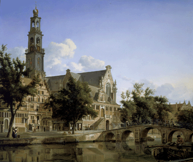 Jan van der Heyden (1637‱712),†View of the Westerkerk, Amsterdam,†circa 1667‷0, oil on panel, 21 by 25¼ inches. The Rose-Marie and Eijk van Otterloo Collection.