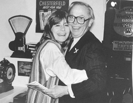 John Calkins with Jacqueline Sideli, producer of the Boston Antiques Show, at the 1986 benefit preview.