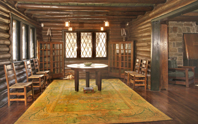Looking much as it did when Stickley lived in the home, the dining room is remarkably intact.