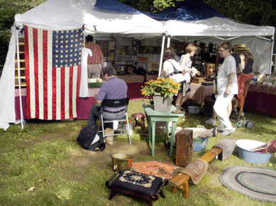 Maryland dealer Treasures from the Past offered a patriotic booth befitting the occasion.