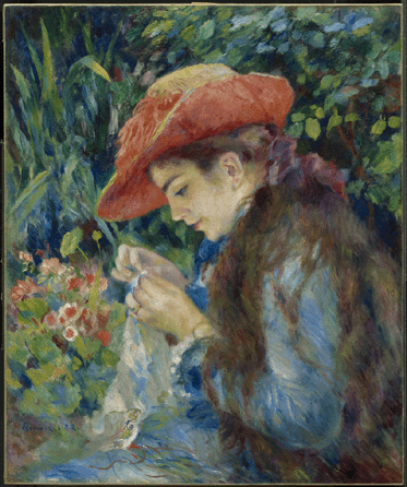 Pierre-Auguste Renoir (French, 1841‱919), "Marie-Thérèse Durand-Ruel Sewing,†1882, oil on canvas. ©Sterling and Francine Clark Art Institute, Williamstown, Mass.