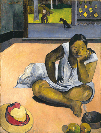 Paul Gauguin (French, 1848‱903), "The Brooding Woman,†1891, oil on canvas. Museum purchase.