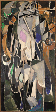 André Lanskoy (1902‱976), "Une marche avant l'abîme,†1965, oil on canvas, 76¾ by 38 1/8 inches, brought $210,000.