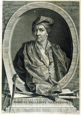 Engraved after Sebastiano Ricci (Italian, 1659‱734), conjectural portrait of Andrea Palladio, circa 1715, frontispiece from Giacomo Leoni, The Architecture of A. Palladio (1715‱720). Royal Institute of British Architects, British Architectural Library.