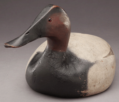 The canvasback drake carved by the Ward brothers of Crisfield, Md., sold for $63,250.