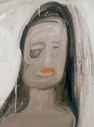 Eva Hesse (American, 1936‱970), no title, 1960, oil on canvas. 36 by 36 inches. Collection of Barbara Bluhm-Kaul and Don Kaul, Chicago.