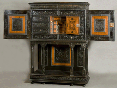 The Nineteenth Century Continental ebonized cabinet on stand brought $14,750.