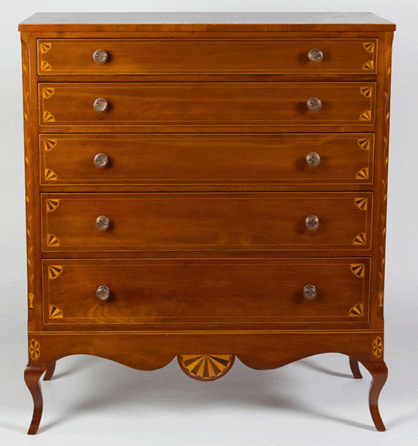 Chest of drawers, 1795‱810, cherry, yellow pine, other woods. From the Mason County-Fleming County-Lewis County, Ky., area. Promised gift from the Noe Collection, Norma and Robert Noe, Lancaster, Ky.