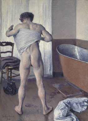 Gustave Caillebotte (1848‱894), "Man at His Bath,†1884, oil on canvas, 6 by 4½ feet.  