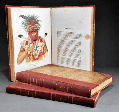 A large folio, three-volume set of the History of the Indian Tribes of North America published by Thomas L. McKenney (American, 1785‱859) and James Hall (American, 1793‱868), achieved $113,525.