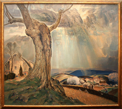 "Rain: Spring,†an oil on canvas of 1944 by Arthur Meltzer, at Schwarz Gallery of Philadelphia.