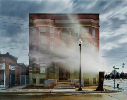 Andrew Moore, "The Aurora, Brush Park Neighborhood,†2008 (printed in 2009), pigment print. ©Courtesy of the artist and the Yancey Richardson Gallery. Detroit Institute of Arts.