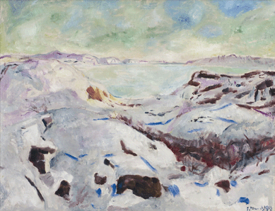 Edvard Munch, "Snø landskap fra Kragerø (Snow Landscape from Kragerø),†1912, oil on canvas, 37.8 by 50 inches, private collection.