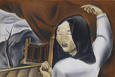 Yasuo Kunihoshi (American, 1889‱953), "Self-Portrait as a Photographer,†1924, oil on canvas, 20 3/8 by 30¼ inches. The Metropolitan Museum of Art, New York, bequest of Scofield Thayer, 1982. ©Estate of Yasuo Kuniyoshi / Licensed by VAFA, New York. ⁐hoto ©The Metropolitan Museum of Art / Art Resource, New York