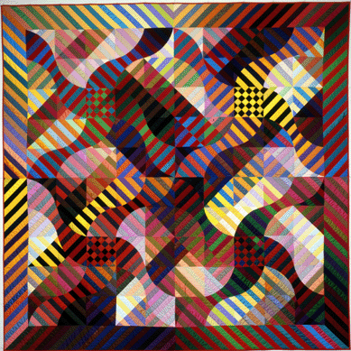 "Rhythm/Color: Spanish Dance,†a 1985 pieced cotton and silk quilt by Michael James, exemplifies the idea of the quilt as pure art.