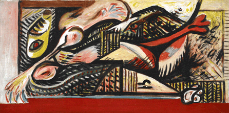 Before he created the drip paintings that made him world-famous, Jackson Pollock executed a number of works that reflected the influences of Thomas Hart Benton and Pablo Picasso, as suggested by "Reclining Woman,†circa 1938‴1. "In its gestural brushwork, move toward abstraction and deeply psychological undercurrents, &†it anticipated the emotionally wrenching, visually stunning and peerless abstractions with which Pollock would shock and delight the art world later in the decade,†says Crystal Bridges assistant curator Manuela Well-Off-Man. ⁄wight Primiano photo