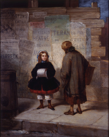 James Henry Cafferty's "The Sidewalks of New York†depicts the divide between rich and poor after the financial crisis of 1857. 