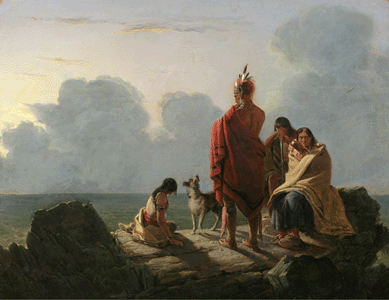 Two years after the term "Manifest Destiny†was coined, Tompkins Harrison Matteson painted "The Last of the Race,†1847. It depicts the plight of Native Americans pushed to the edge of the continent by the movement of white settlers.  