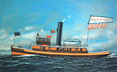 Antonio Jacobsen, ship's portrait the tugboat George K. Kirkha, 82 inches, realized $16,100.