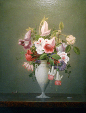 Martin Johnson Heade's 1861 "Flowers in a Vase†is a recent discovery and was authenticated by Theodore E. Stebbins Jr, who says it is, "The best of Heade's early still lifes, unknown to me at the time of the Heade exhibition at the MFA (and traveling) in 2000.†Private collection.