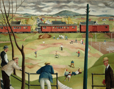 Paul Sample (1896-1974), "Sand Lot Ball Game,†1938, oil on canvas. Courtesy, Arkell Museum at Canajoharie collection.  