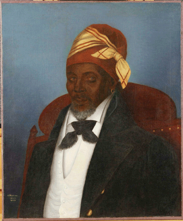 Hudson's painting "Portrait of a Black Man,†1835, conveys an image of a strong man of character and personality. "His commanding presence,†says curator William Keyse Rudolph, "reveals a self-assured man in the prime of life.†Private collection.